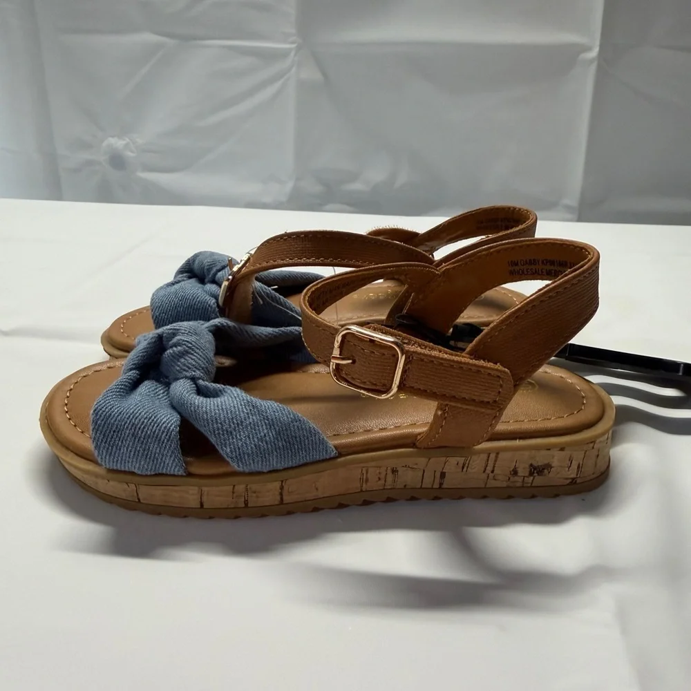 Falls Creek‎ Girls’ Tan and Blue Knotted Sandals